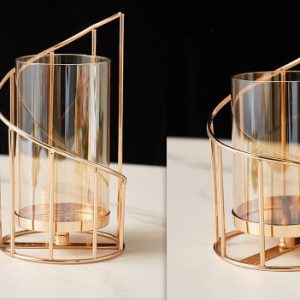 Nordic Romantic Candle Holder Ornaments Wrought Iron Candle Decoration Vase Ornaments