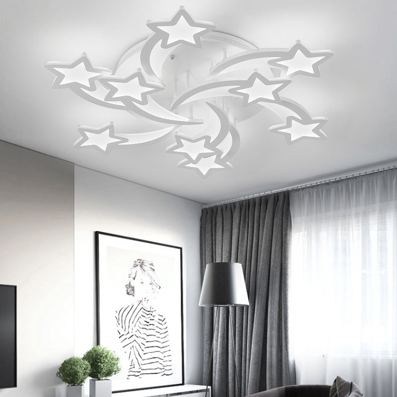 Modern Star LED Chandelier Ceiling Light 9 Head Cool White