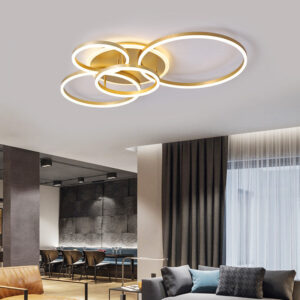 Modern Round LED Chandelier Ceiling Light 5 Circle Cool White