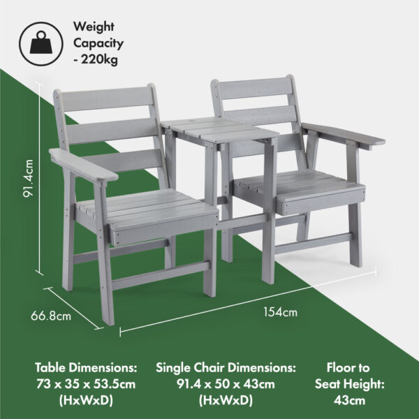 Westport Grey Jack & Jill Seat - Image 2