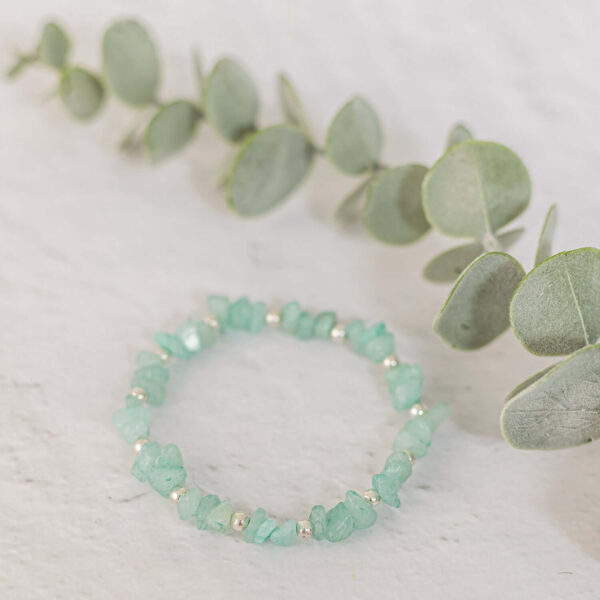 Amazonite Gemstone Bracelet | Bracelet length: 16.5cm | Metal: Sterling Silver