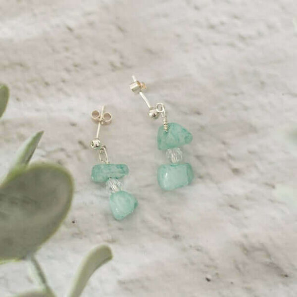 Amazonite Gemstone Earrings | Metal: Sterling Silver