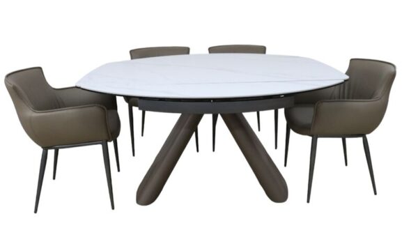 Amelia Rectangular Extending Ceramic Dining Table 140cm