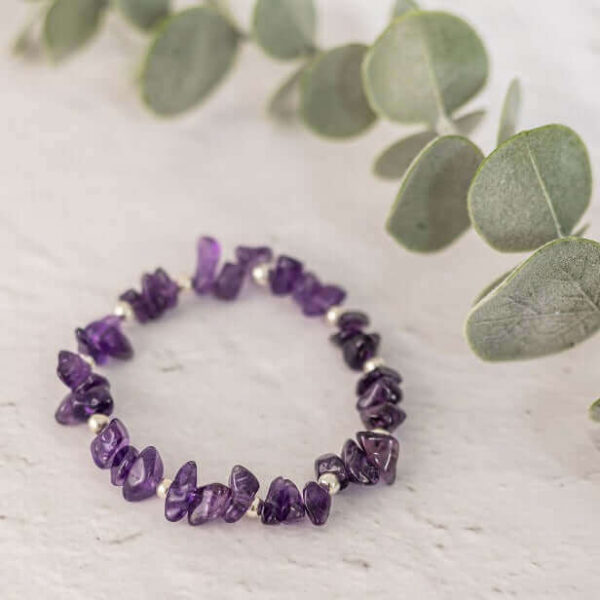 Amethyst Crystal Bracelet | Metal: Sterling Silver | Bracelet length: 18.5cm