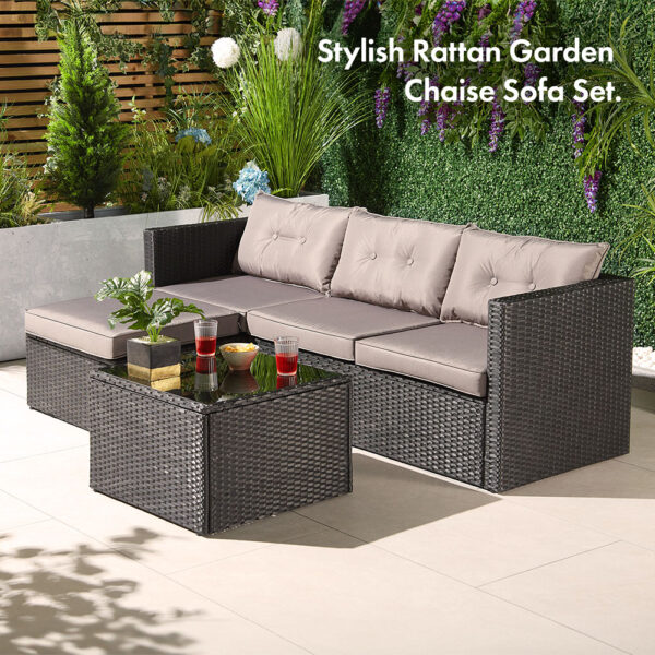 Antigua 4 Seater Garden Corner Sofa & Table - Image 4