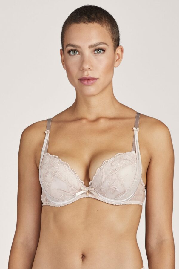 Aubade Fleur de Tattoo Plunge Push Up Bra Size: 32D