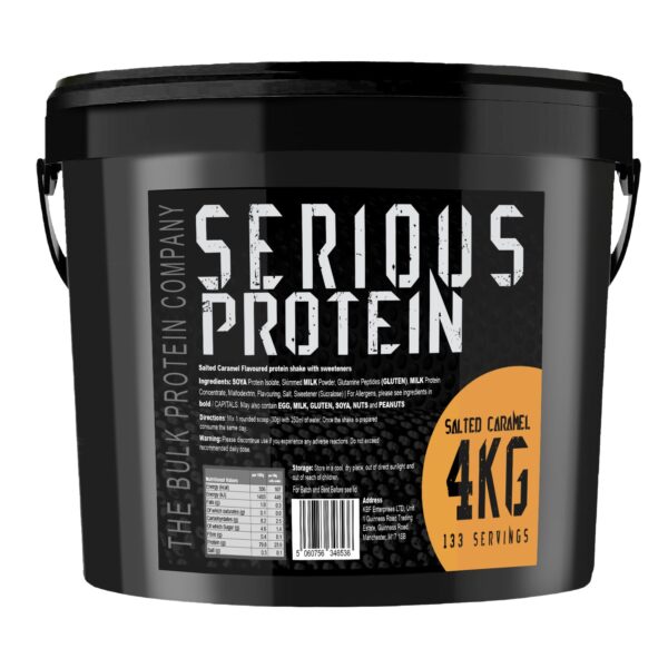 4kg Whey Protein Powder Salted Caramel - Serious Protein - The Bulk Protein Company