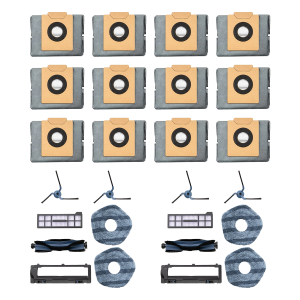 12-Pack Dust Bags+2-Pack Replacement Parts Kit Compatible with X10 Pro Omni bundle