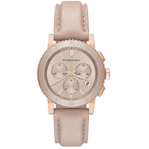 Burberry BU9704 Chronograph Rose Dial Rose gold-tone Women's Watch