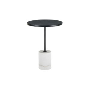 Basil Lamp Table-Black & White Marble