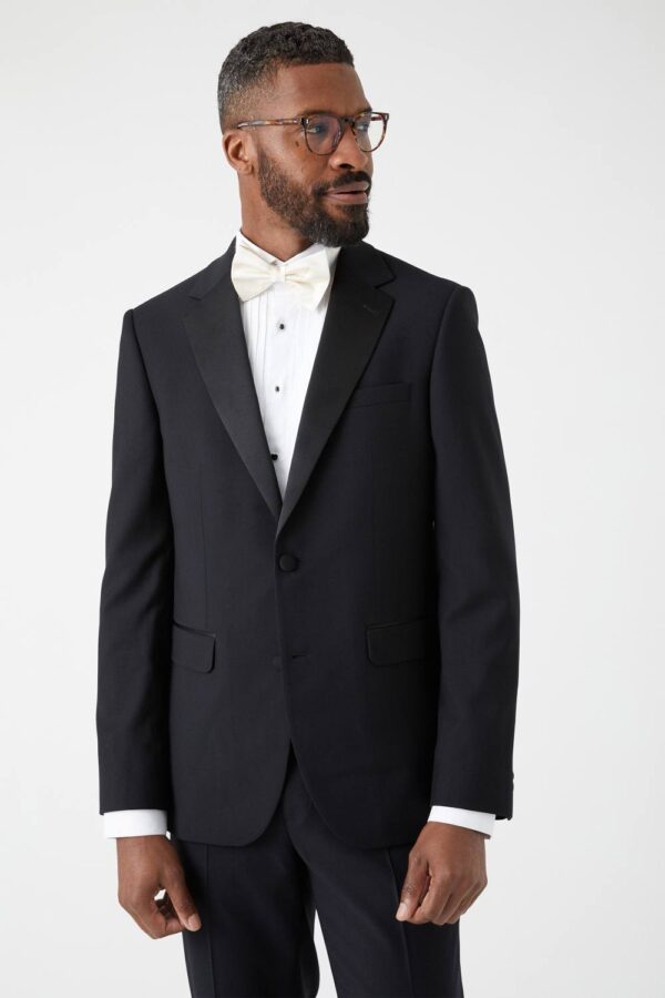 Mens Black Skinny Fit Tuxedo Suit Jacket