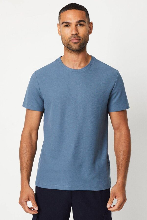 Mens Pique Crew Neck T-shirt