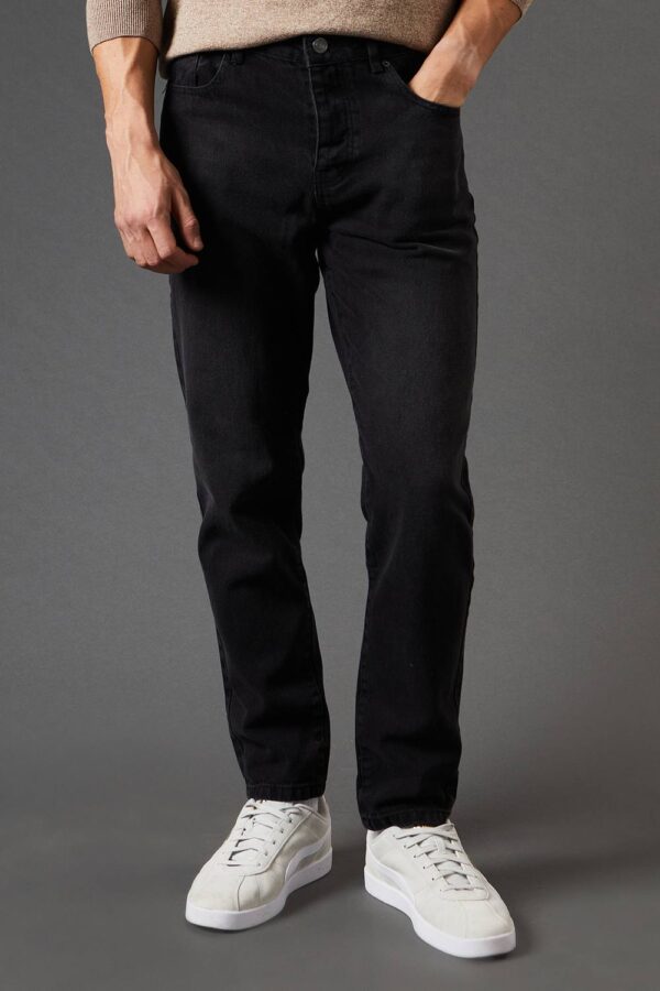 Mens Black Wash Slim Fit Jeans