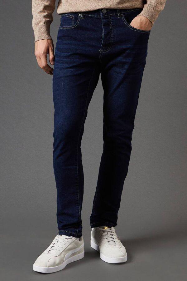 Mens Dark Wash Skinny Fit Jeans