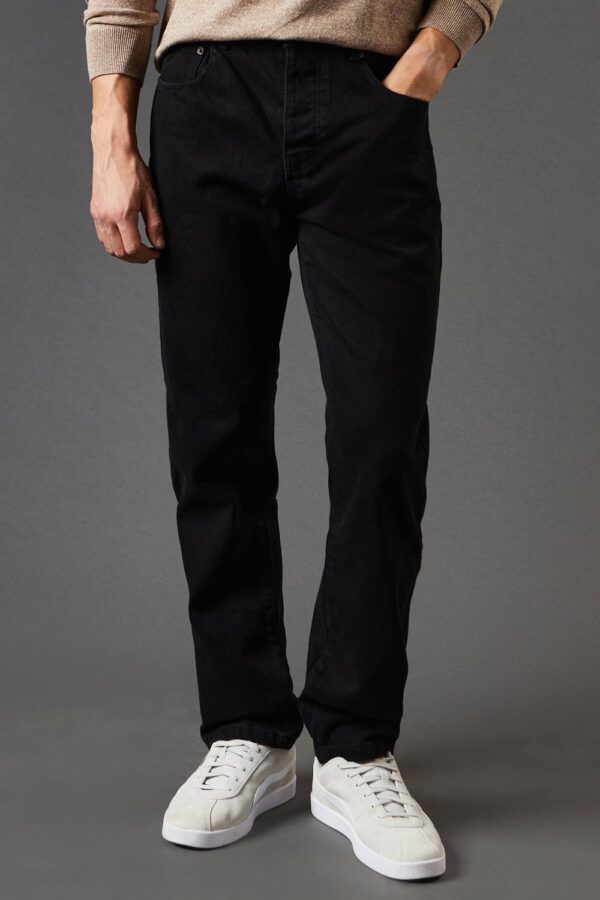 Mens Black Straight Fit Jeans