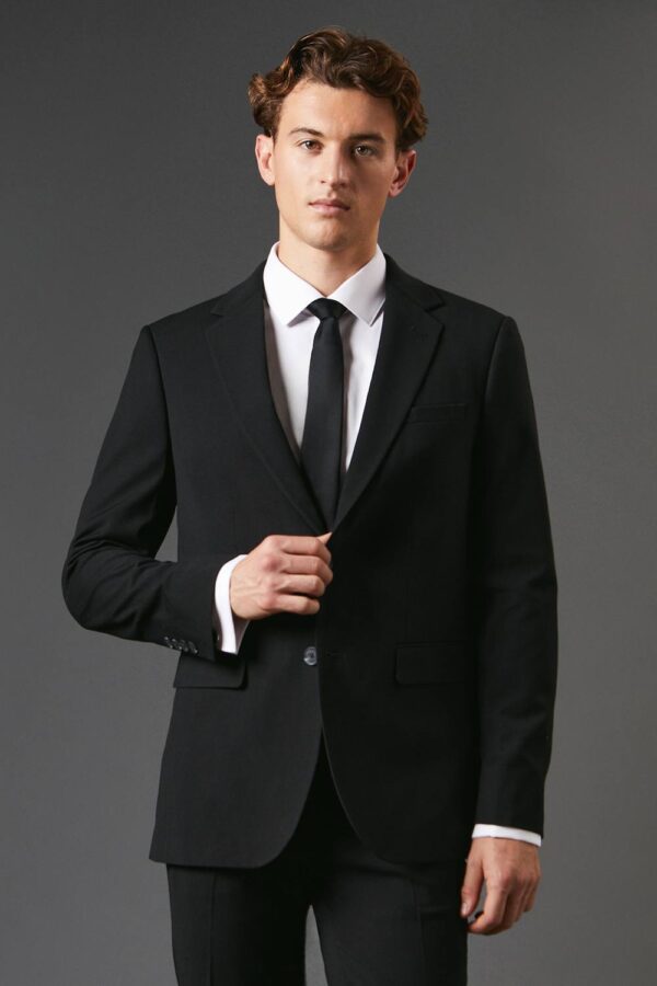 Mens Black Slim Fit Essential Suit Jacket