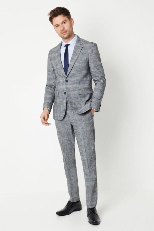 Mens Slub Textured Wedding Suit Trouser