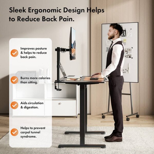 Black Standing Desk 120x60cm - Image 3