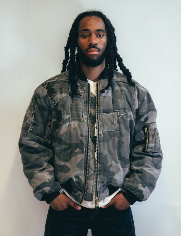 MA 1 Patched Bomber in Grey Camo | Size: S