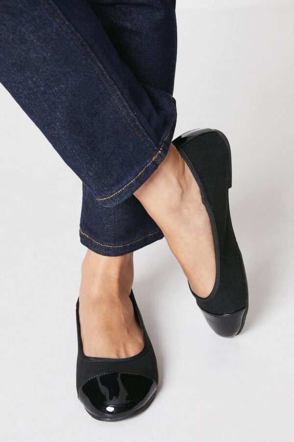 Womens Good For The Sole: Wide Fit Tilly Ballet Pumps - Natural Black - 6