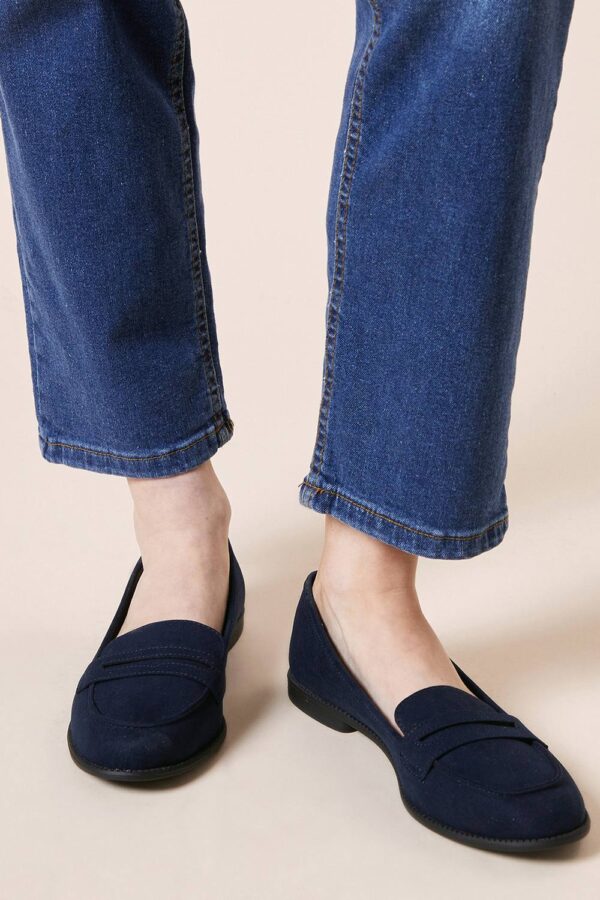 Womens Lara Penny Loafers - Navy - 4