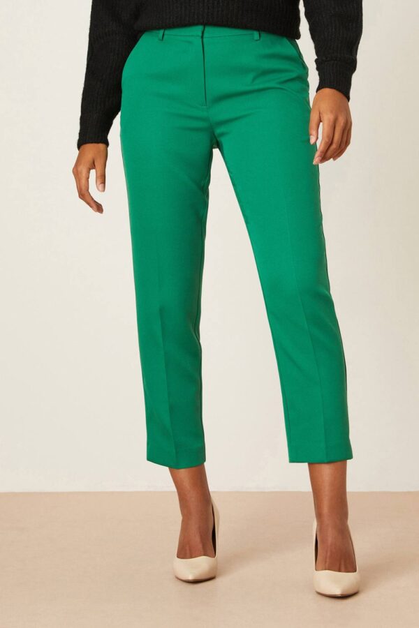 Womens Slim Leg Tailored Ankle Grazer Trouser - Green - 16