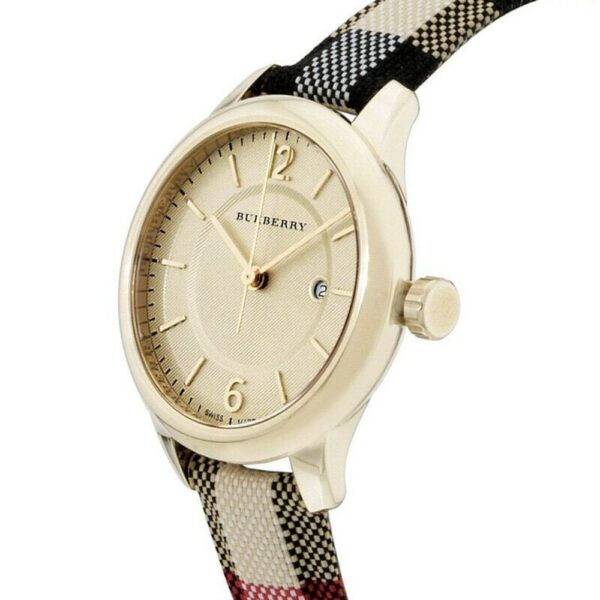 Burberry BU10104 Honey Check Stamped Dial Ladies Watch - Image 3