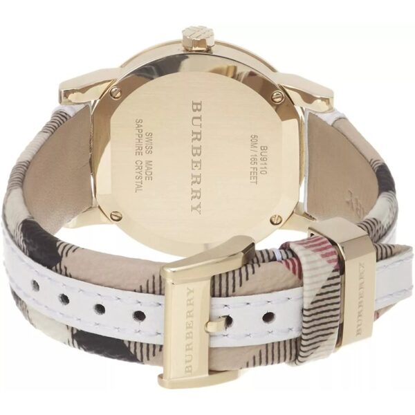 Burberry BU9110 Leather White Large Check Women's Watch - Image 2