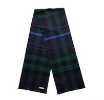 Burberry - Navy Check Lash Fringe Scarf