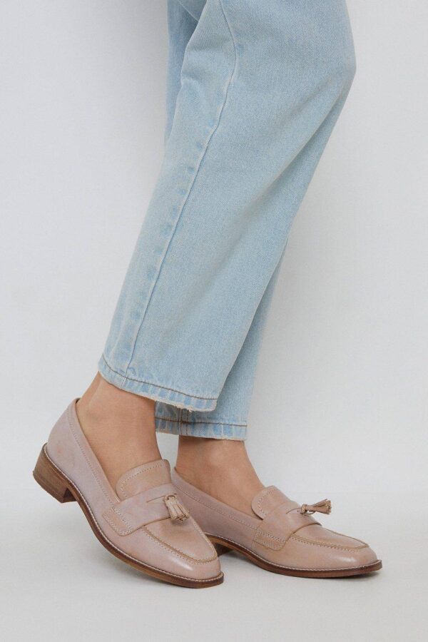 Womens Brooke Leather Tassel Loafers