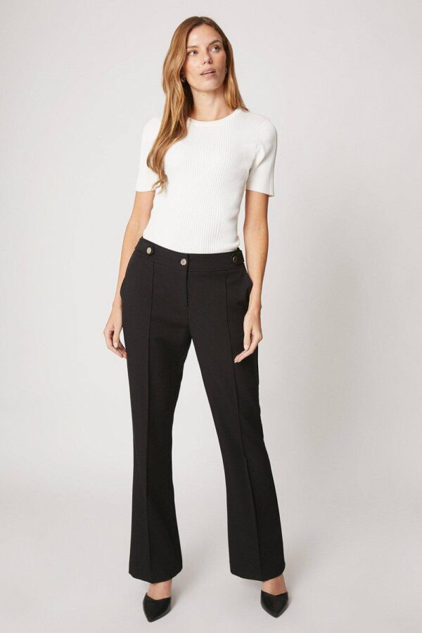 Womens Black Smart Bootcut Leg Trousers