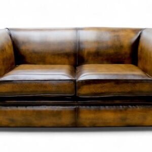 Chesterfield 1930's 2 Seater Sofa Settee Antique Gold Real Leather