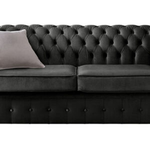 Chesterfield Balmoral 3 Seater Malta Cosmic Grey Velvet Fabric Sofa
