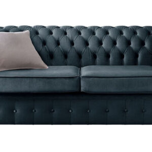 Chesterfield Balmoral 3 Seater Malta Peacock Blue Velvet Fabric Sofa