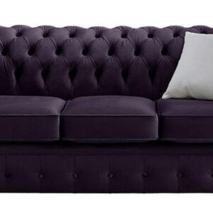 Chesterfield 3 Seater Sofa Malta Amethyst Purple Velvet Fabric