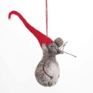 Christmas Mouse Hanging Decoration - Funky Chunky Furniture