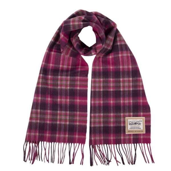 Heritage Traditions - Plum/Rose Check Scarf