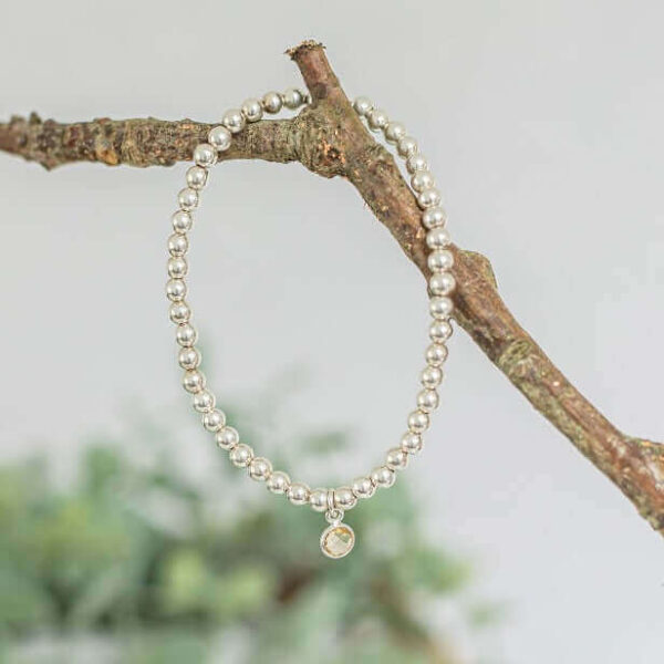 Citrine Birthstone Bracelet | Metal: Sterling Silver | Size: 17.5cm