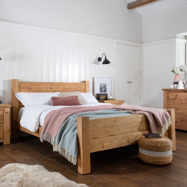 Coleridge Bed Frame With Footboard - Small Double Walnut  - Funky Chunky Furniture