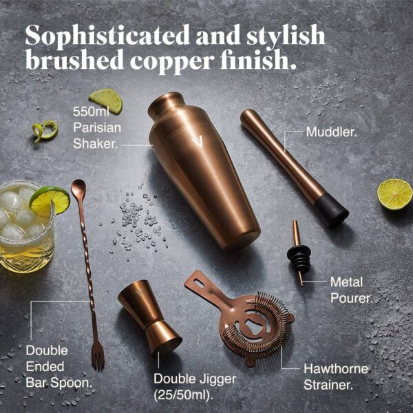 Parisian Copper Cocktail Set 6pc - Image 2