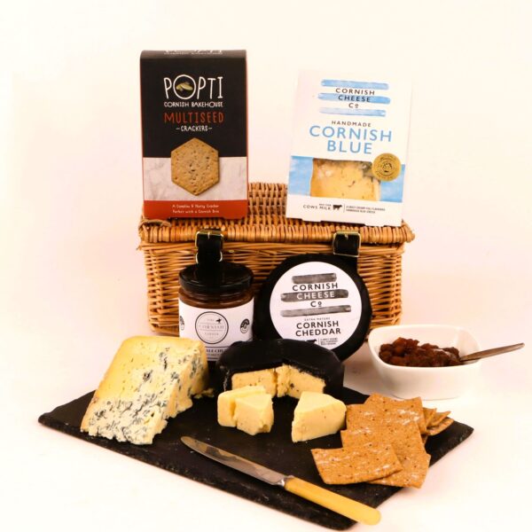 Cornish Cheese And Biscuit Hamper - Wicker Hamper