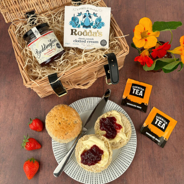 Cornish Cream Tea For Two Hamper - Afternoon Tea Delivery - Printed Box