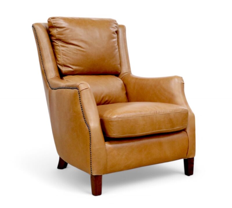Crofter Vintage Caramel Tan Leather High Back Chair