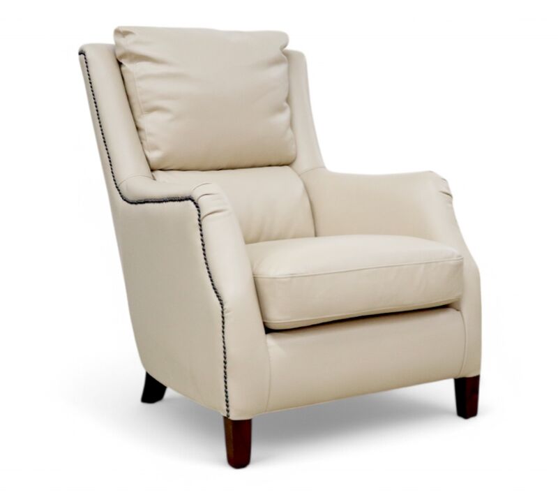 Crofter Vintage Cream Leather High Back Chair