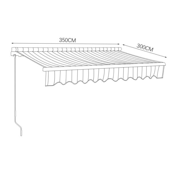 Blue & White Manual Retractable Patio Awning