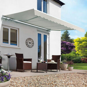 Outdoor Retractable DIY Manual Patio Awning Canopy Garden Shade Shelter Grey 200x150CM