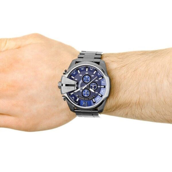 Diesel DZ4329 Mega Chief Chronograph Blue Dial Gunmetal Ion-plated Men's Watch - Image 3