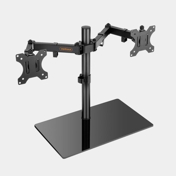 Dual Monitor Stand With Glass Base