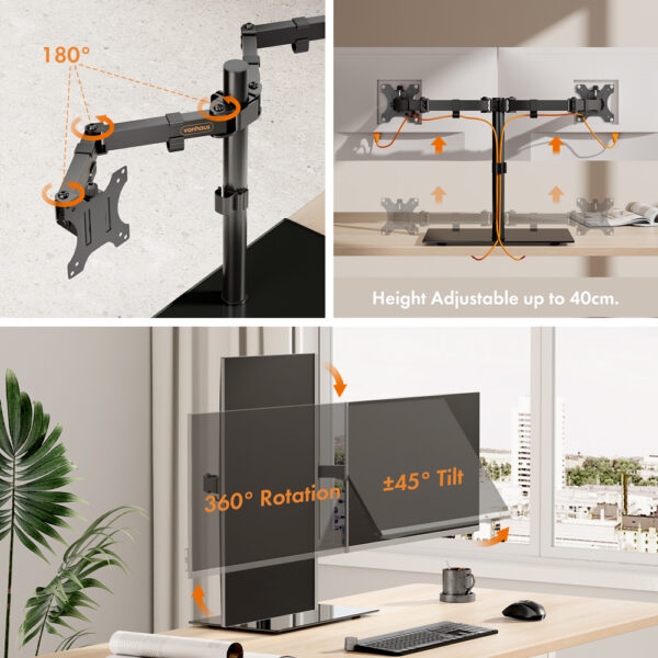 Dual Monitor Stand With Glass Base - Image 3