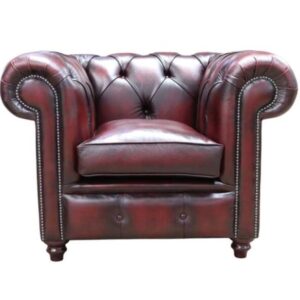 Duke Chesterfield Club Chair Antique Oxblood Leather